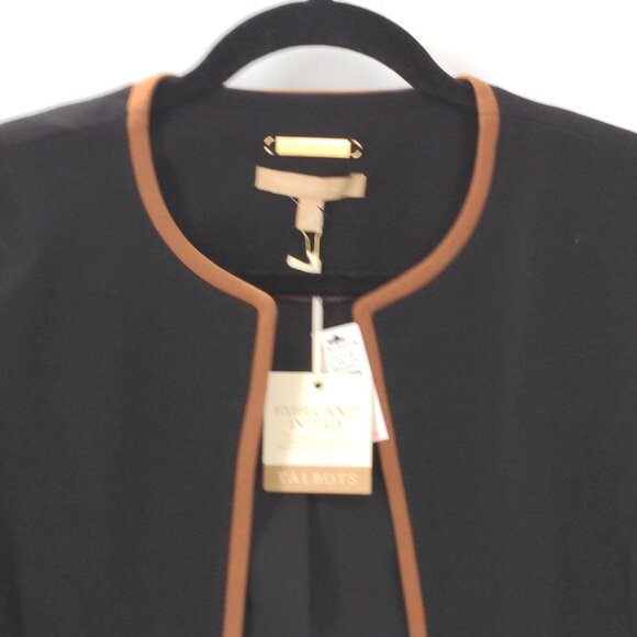 Talbots Blazer Jacket Womens 2 Black Brown Open Front Quiet Luxury Old Money - Picture 5 of 10
